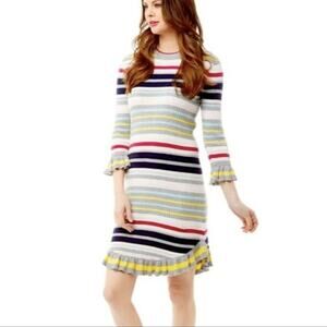 Ted Baker London Women's Irette Striped Knit Dress Size 8 Colour By Numbers Soft